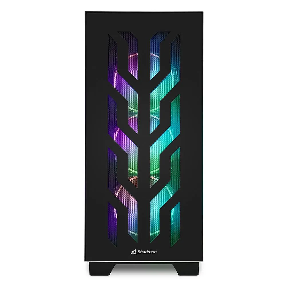 Корпус Sharkoon ELITE SHARK CA300T BE, Midi Tower, E-ATX, Black, 4x3.5"/7x2.5", 2xUSB3.0, USB-C