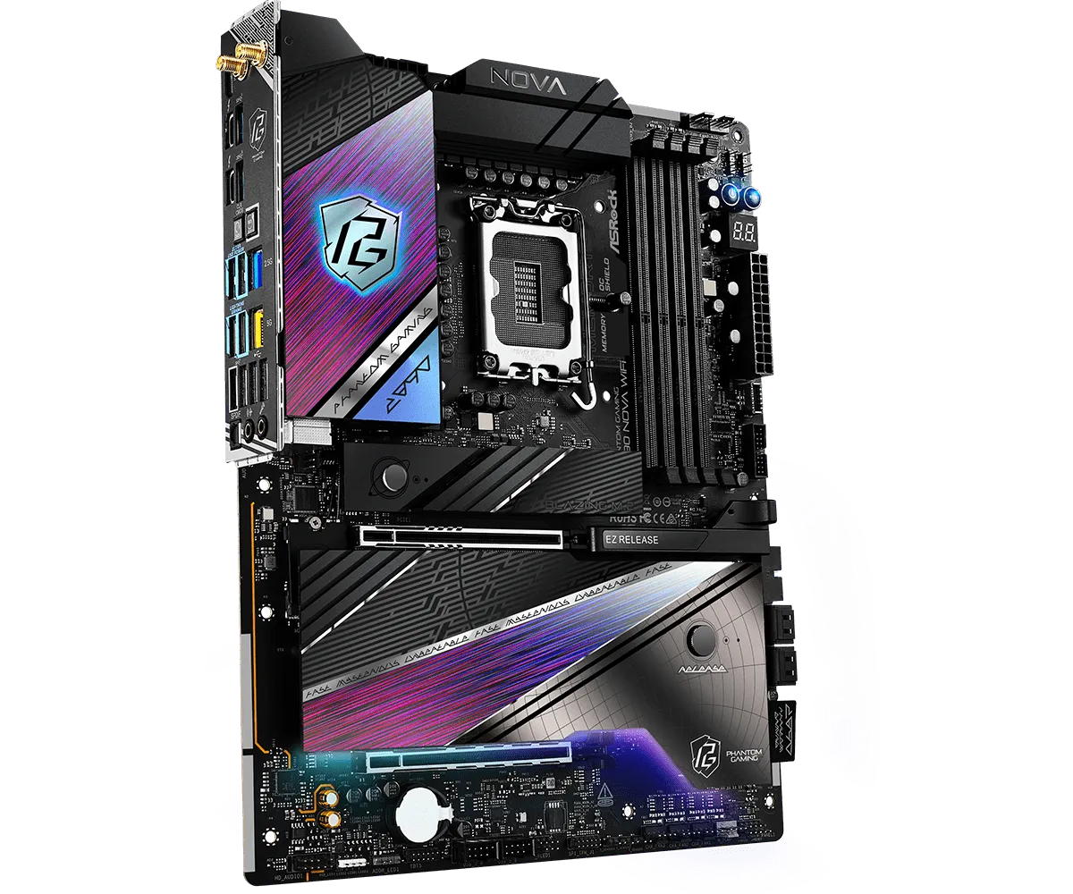 Матплата ASRock Z890 Nova WiFi, iZ890, S1851, ATX, 4DDR-5, 2хPCI-Ex16, 4SATA, 6xM.2, HDMI,2хTB,21USB