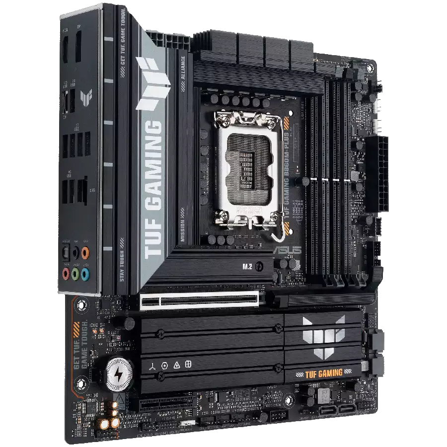 ASUS Main Board Desktop Intel B860 Chipset 4 x DIMM slots, max. 256GB, DDR5 1 x PCIe 5.0 x16 slot 1 x DisplayPort1 x HDMI port 1 x Wi-Fi Module 3 x M2 4 x SATA m-ATX