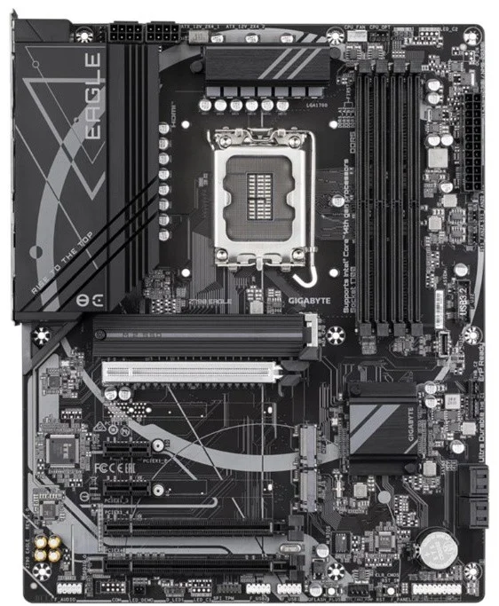 Матплата Gigabyte Z790 Eagle, iZ790, S1700, ATX, 4DDR-5, 2xPCI-Ex16, 4SATA, 3xM.2, HDMI, DP, 15USB