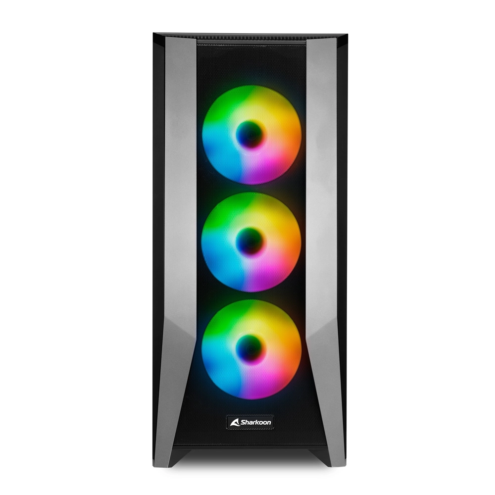 Корпус Sharkoon TG7M RGB, Midi Tower, E-ATX, Black, 2x3.5"/4x2.5", 2xUSB3.0, USB-C
