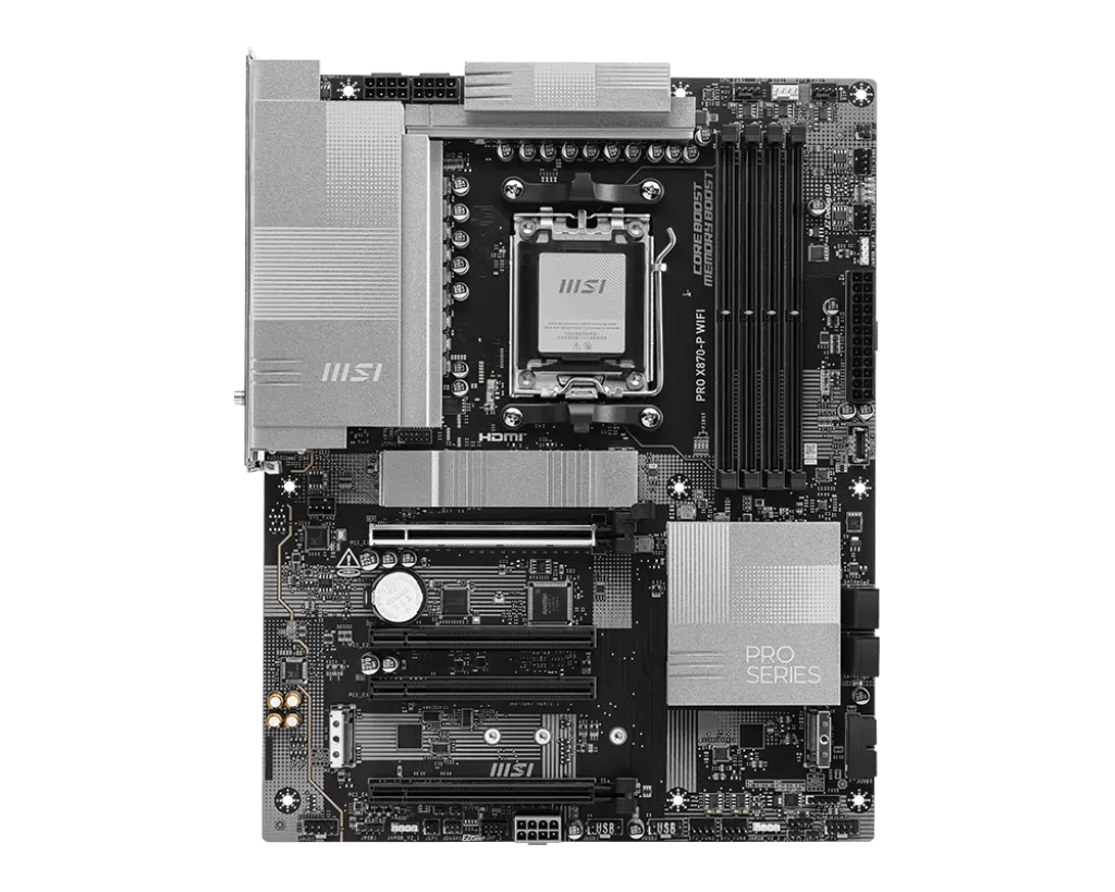 Матплата MSI PRO X870-P WiFi, AM5, ATX, 4DDR-5, 4хPCI-Ex16, 4SATA, 4xM.2, HDMI, USB-C, 11USB