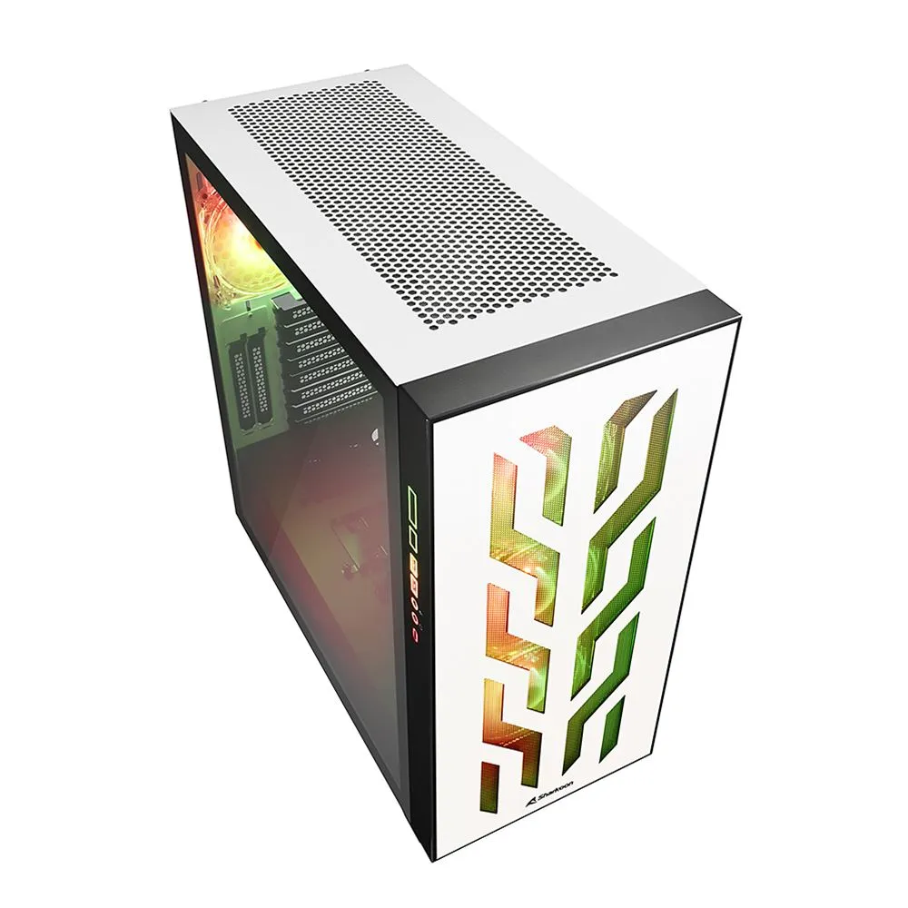 Корпус Sharkoon ELITE SHARK CA300T WE, Midi Tower, E-ATX, White, 4x3.5"/7x2.5", 2xUSB3.0, USB-C