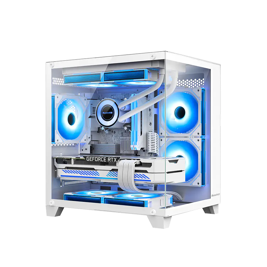 Корпус HuntKey S900, Mini Tower, m-ATX, m-ITX, White, 2x3.5"/1x2.5", 2xUSB2.0, USB3.0