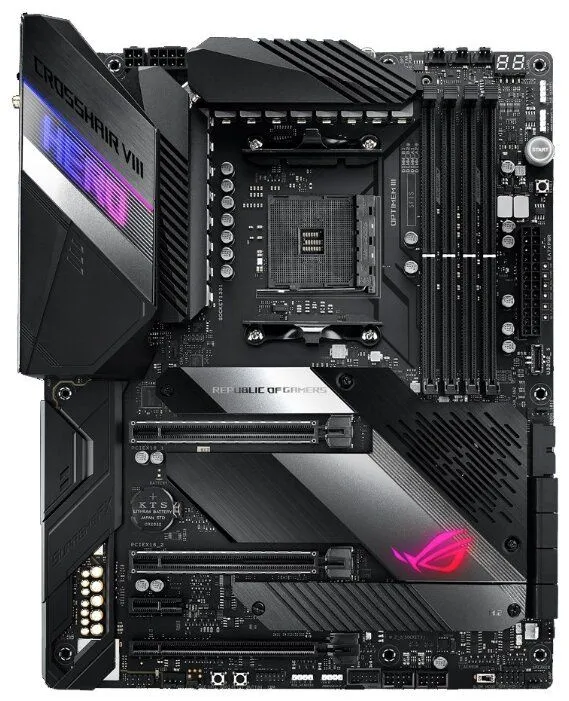 Матплата Asus ROG Crosshair VIII Hero (Wi-Fi), AM4, ATX, 4DDR-4, 3xPCI-Ex16, 8SATA, 2xM.2, 19USB