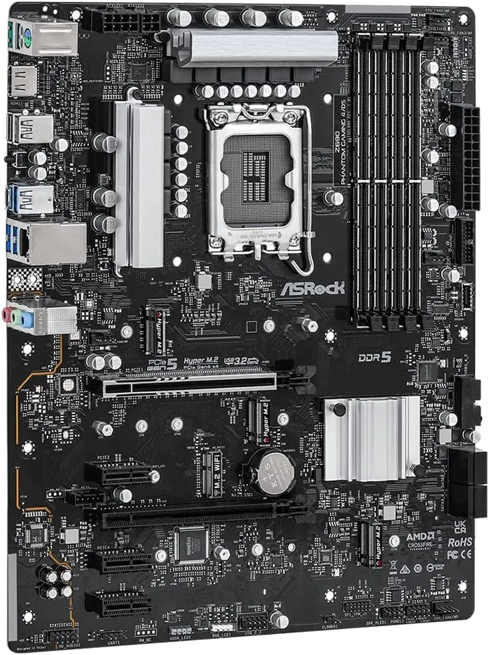 Матплата ASRock Z690 Phantom Gam 4/D5, iZ690, S1700, ATX, 4DDR-5, 2xPCI-Ex16, 4SATA,3xM.2,HDMI,15USB