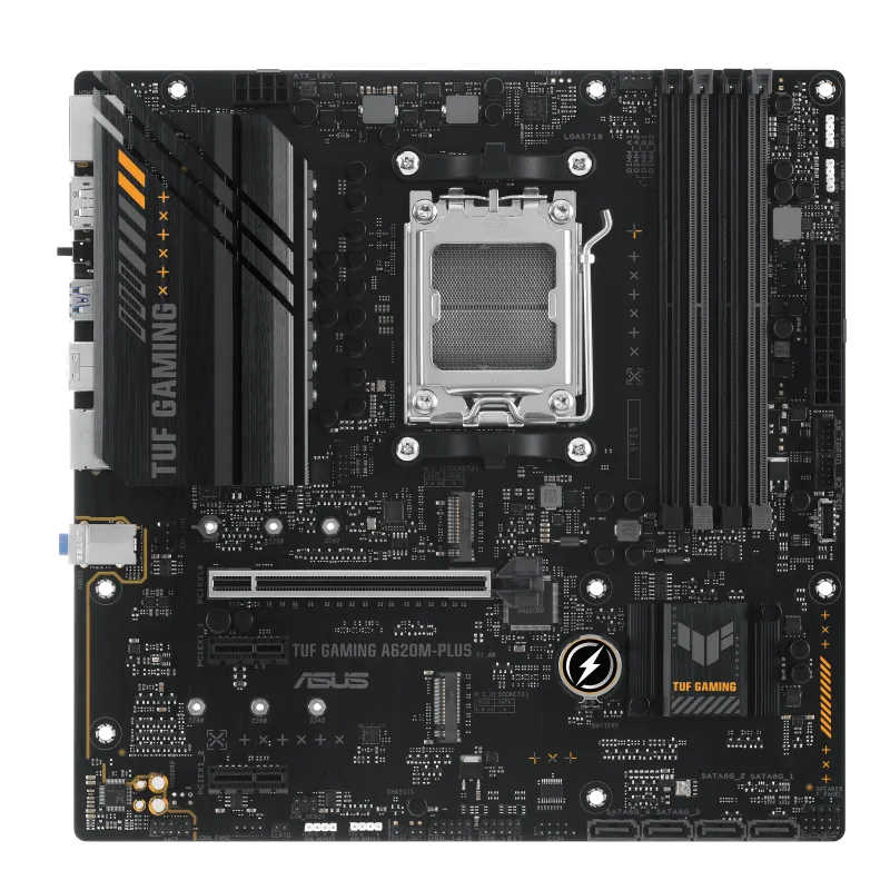 Матплата Asus TUF Gaming A620M-Plus, AM5, mATX, 4DDR-5, 1хPCI-Ex16, 4SATA, 2xM.2, HDMI, DP, 10USB