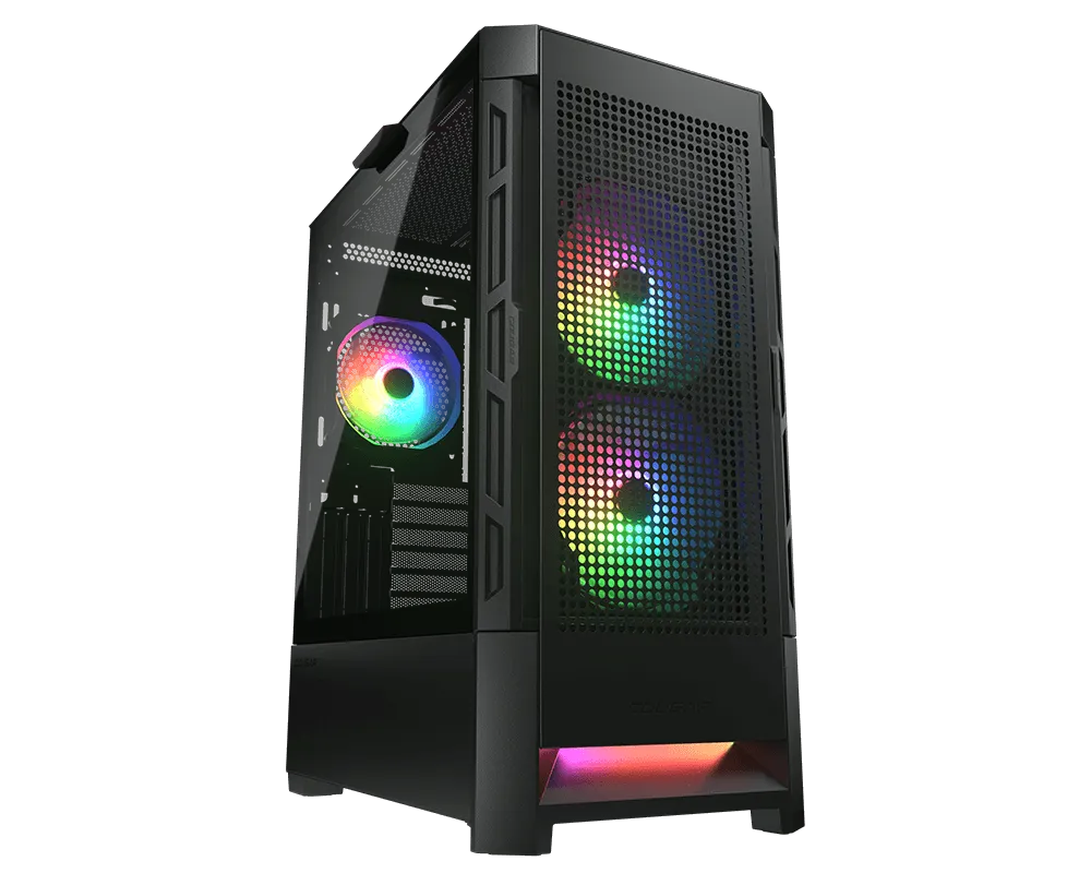 Корпус Cougar Airface RGB, Midi Tower, ATX, Black, 2x3.5"/2x2.5", USB2.0, 2xUSB3.0