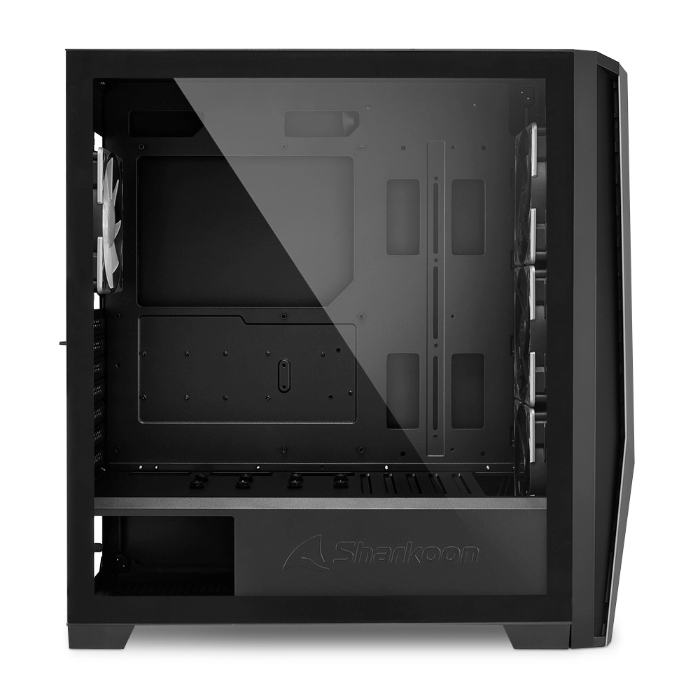 Корпус Sharkoon TG7M RGB, Midi Tower, E-ATX, Black, 2x3.5"/4x2.5", 2xUSB3.0, USB-C