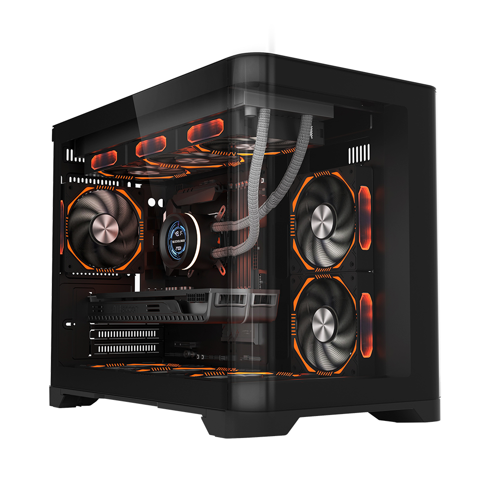 Корпус 1Stplayer UVIEV UV6, Midi Tower, m-ATX, m-ITX, Black, 2x3.5"/3x2.5", 2xUSB3.0
