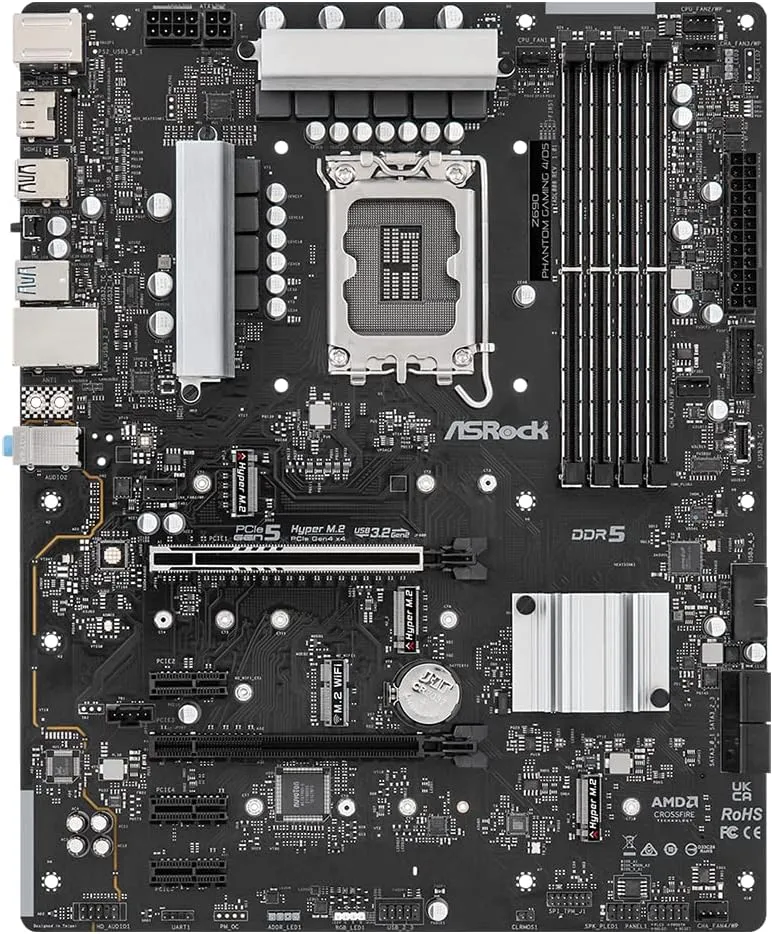 Матплата ASRock Z690 Phantom Gam 4/D5, iZ690, S1700, ATX, 4DDR-5, 2xPCI-Ex16, 4SATA,3xM.2,HDMI,15USB