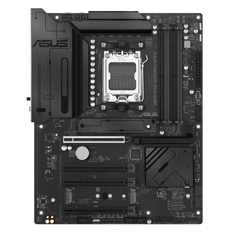 Матплата Asus X870 Max Gaming WiFi7, AM5, ATX, 4DDR-5, 4хPCI-Ex16, 4SATA, 3xM.2, HDMI, 2xUSB-C,17USB