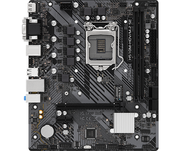 Матплата ASRock H510M-HDV/M.2 SE, iH470, S1200, mATX, 2DDR-4, 1xPCI-Ex16, 4SATA,VGA,DVI-D,HDMI,12USB