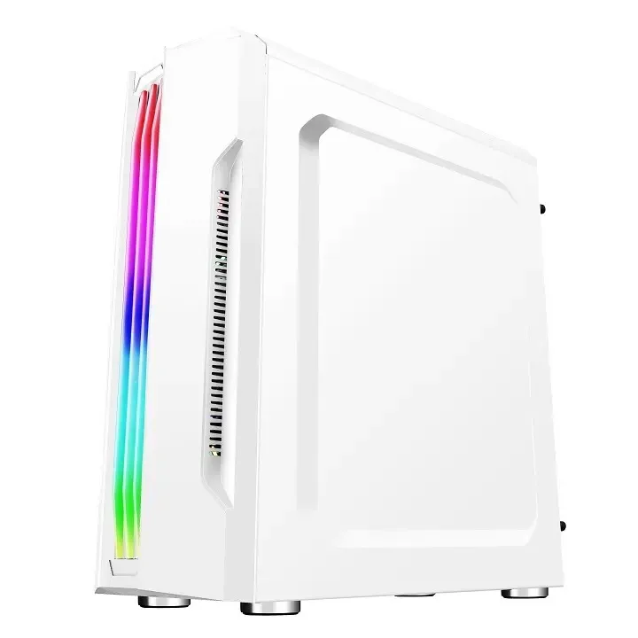 Корпус Wintek Flame D525-W TG, Midi Tower, ATX, White, 2x3.5"/2x2.5", 2xUSB, RGB