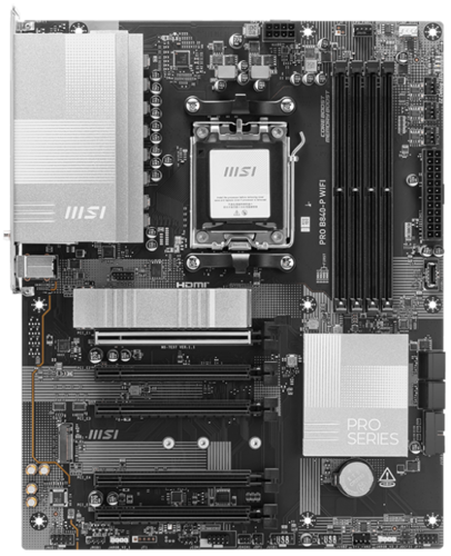 Матплата MSI PRO B840-P WiFi, AM5, ATX, 4DDR-5, 5xPCI-Ex16, 4SATA, 2xM.2, HDMI, 15USB
