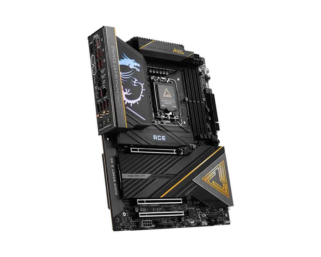 Материнская плата MSI MEG Z890 ACE LGA1851 4xDDR5 6xSATA3 RAID 5M.2 1xHDMI 2xThunderbolt4 10xUSB 10Gbps 1x10G LAN Wi-Fi  Bluetooth ATX
