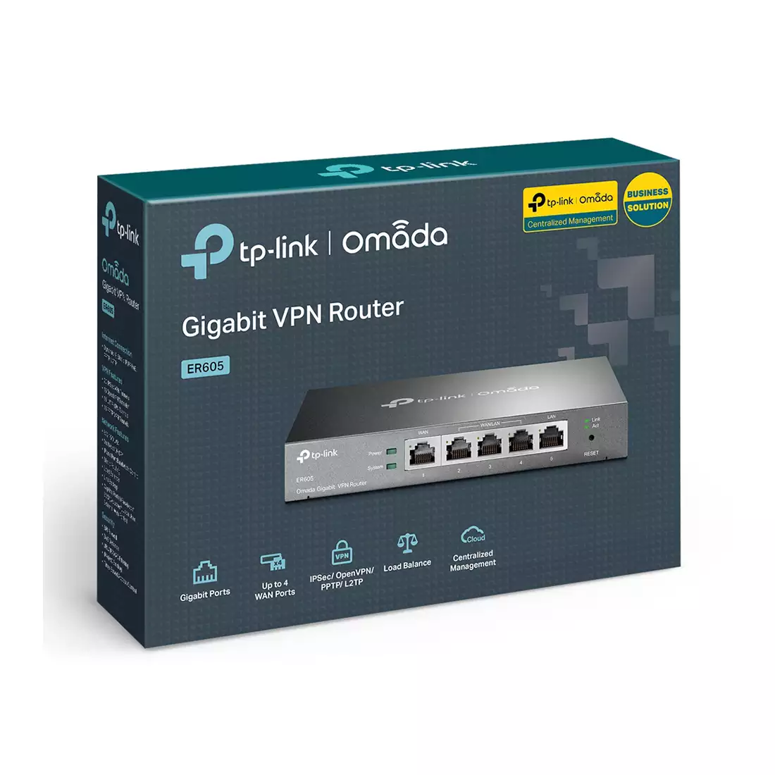 Маршрутизатор TP-Link/ER605 Multi-WAN Omada Router/5 port 1xWAN;2xWAN/LAN;2xLAN(1GbE Base-T)