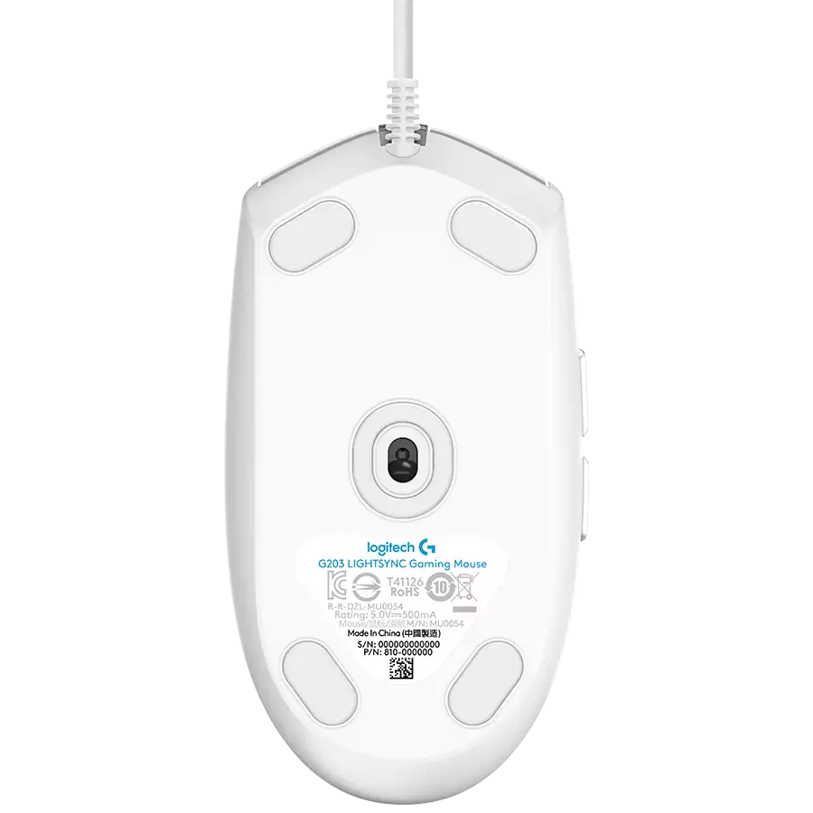 Мышь Logitech G102 LightSync, White, Wired, Gaming, Optical, 8000dpi, RGB backlight, USB