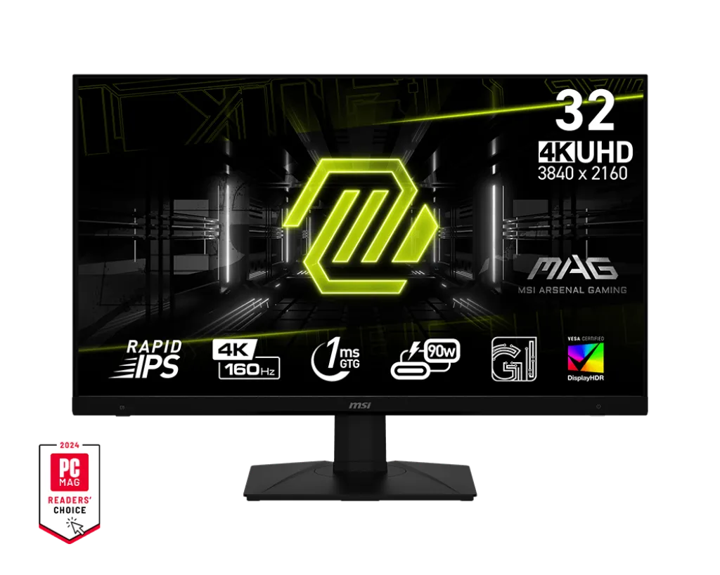 Монитор 32" MSI MAG 322UPF,Black,Rapid IPS,3840x2160@160Hz,400кд/м2,1000:1,1ms,3xUSB,USB-C,2xHDMI,DP