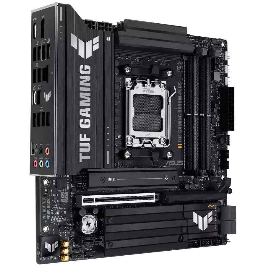ASUS Main Board Desktop AMD Socket AM5 AMD B850 Chipset 4 x DIMM slots, max. 256GB, DDR5 1 x DisplayPort1 x HDMI port 1 x Wi-Fi module 3 x M.2 slots 4 x SATA m-ATX