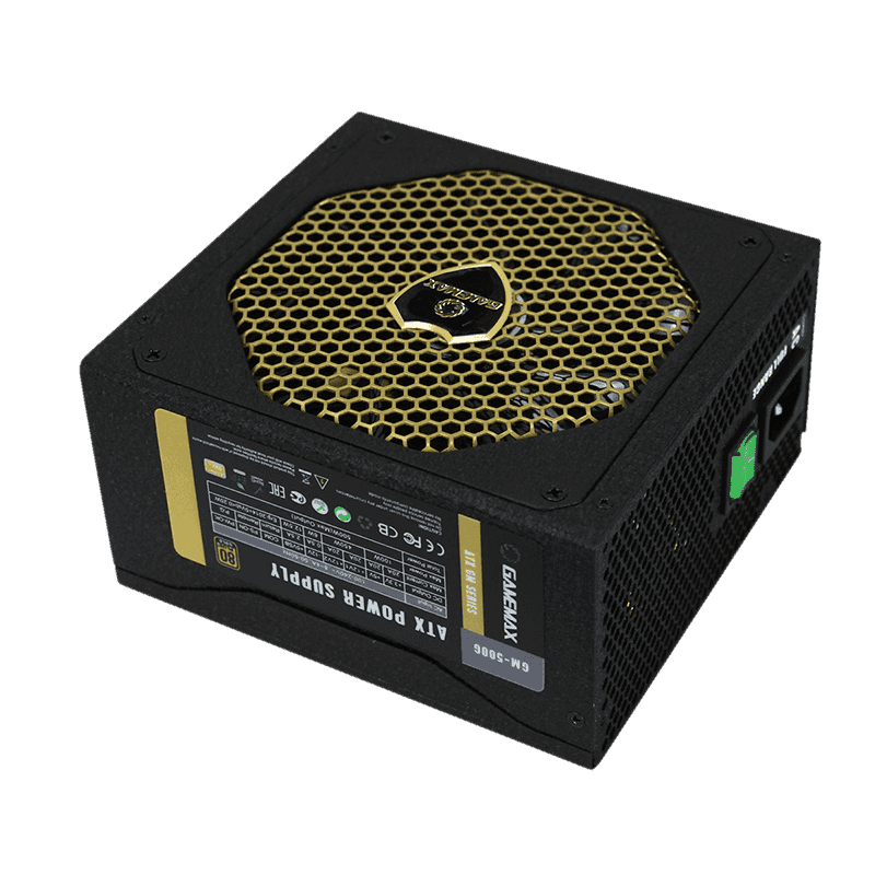 БП ATX 500W GameMax GM 500G, Gold, 24+4/24+8, 14cm,1x6p PCI-E2, 1x6+2p PCI-E