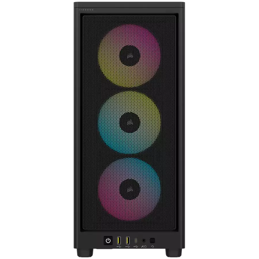 Корпус Corsair iCUE 2000D RGB Airflow, mini-ITX, Black, 3x2.5", 2xUSB3.0, USB-C