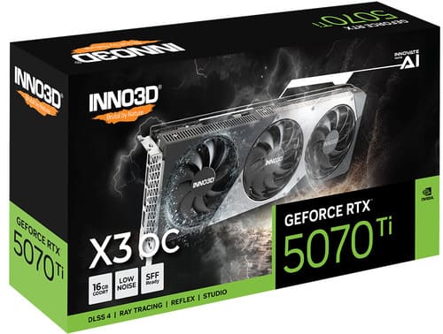 Видеокарта Inno3D GeForce RTX5070 Ti X3 OC 16G GDDR7 256-bit 1xHDMI 3xDP N507T3-16D7X-176068N