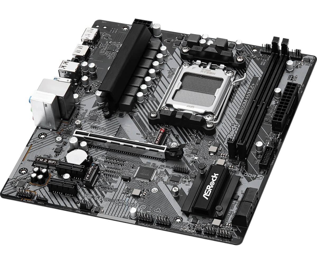 Материнская плата ASRock B650M-H/M.2+ AM5 2xDDR5 4xSATA3 2xM.2 HDMI DP mATX