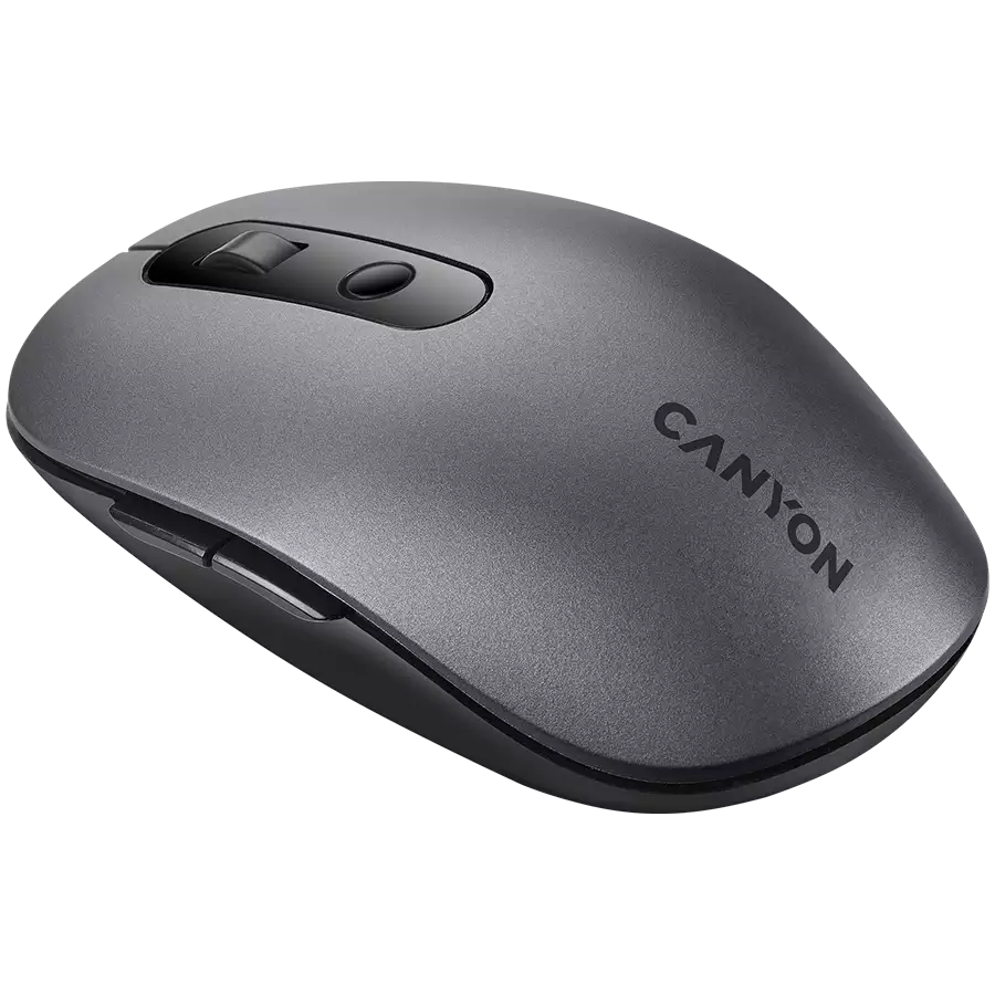 CANYON MW-9, 2 in 1 Wireless optical mouse with 6 buttons, DPI 800/1000/1200/1500, 2 mode(BT/ 2.4GHz), Battery AA*1pcs, Grey, 65.4*112.25*32.3mm, 0.092kg