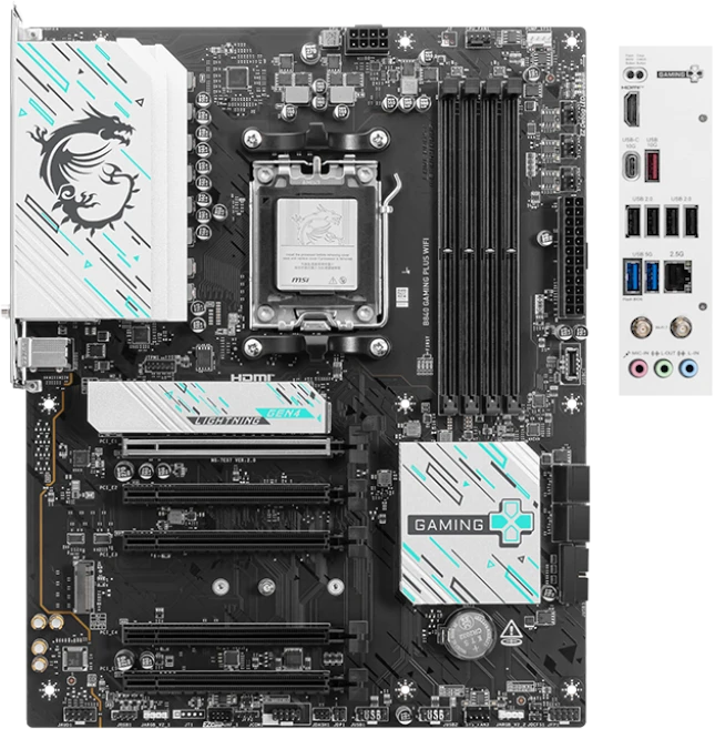 Матплата MSI B840 Gaming Plus WiFi, AM5, ATX, 4DDR-5, 5хPCI-Ex16, 4SATA, 2xM.2, HDMI, 18USB
