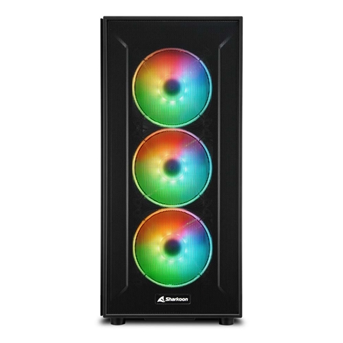 Корпус Sharkoon TG6M RGB, Midi Tower, ATX, Black, 2x3.5"/4x2.5", 2xUSB2.0, 2xUSB3.0
