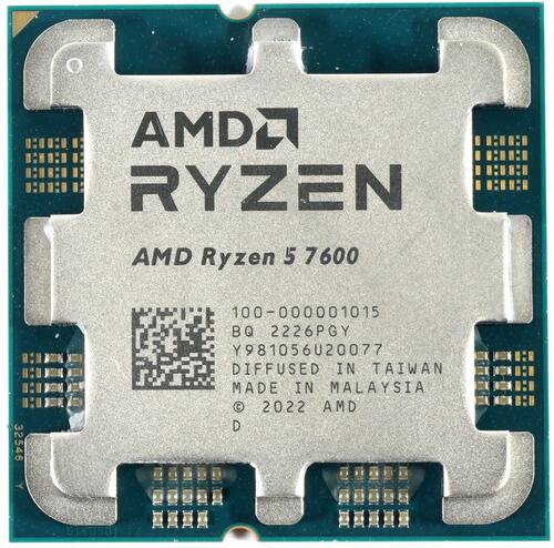 AMD CPU Desktop Ryzen 5 6C/12T 7600 (5.2GHz Max, 38MB,65W,AM5) tray, with Radeon Graphics