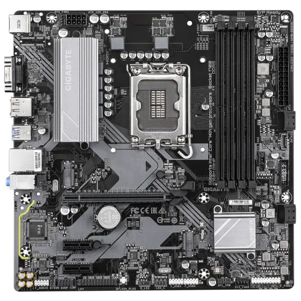 Матплата Gigabyte B760M D3HP, iB760, S1700, mATX, 4DDR-5, 1xPCI-Ex16, 4SATA, 2xM.2,VGA,HDMI,DP,11USB