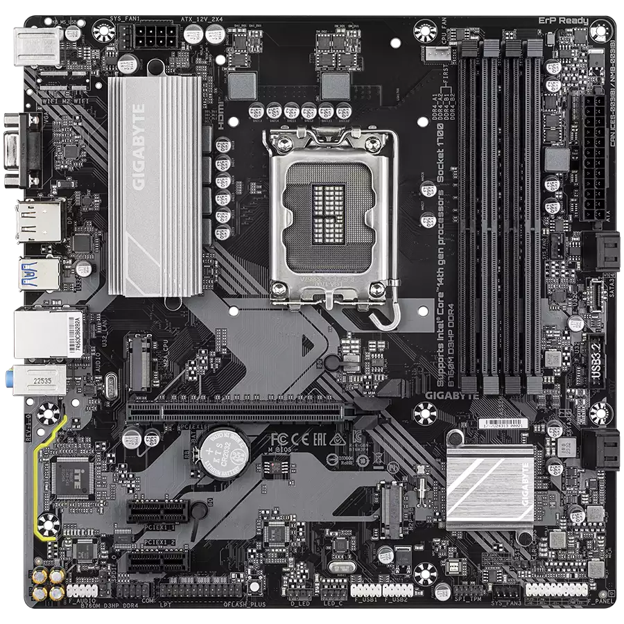 GIGABYTE MB B760M D3HP DDR4 (LGA1700, 4x DDR4 128GB, 1x PCI-E 4.0 x16x16, 2x PCI-E 3.0 x1x1, 2x M.2 PCIe 4.0, 4x SATA, 2x USB 2.0, 1x DP, 1x HDMI, GbE LAN, mATX, Retail)