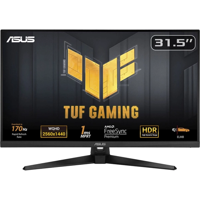Монитор 31.5" Asus TUF Gaming VG32AQA1A, Black, VA, 2560x1440@170Hz, 300кд/м2, 3000:1, 1ms,2xHDMI,DP