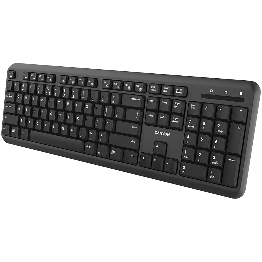 CANYON keyboard HKB-W20 EN/RU Velvet Wireless Black