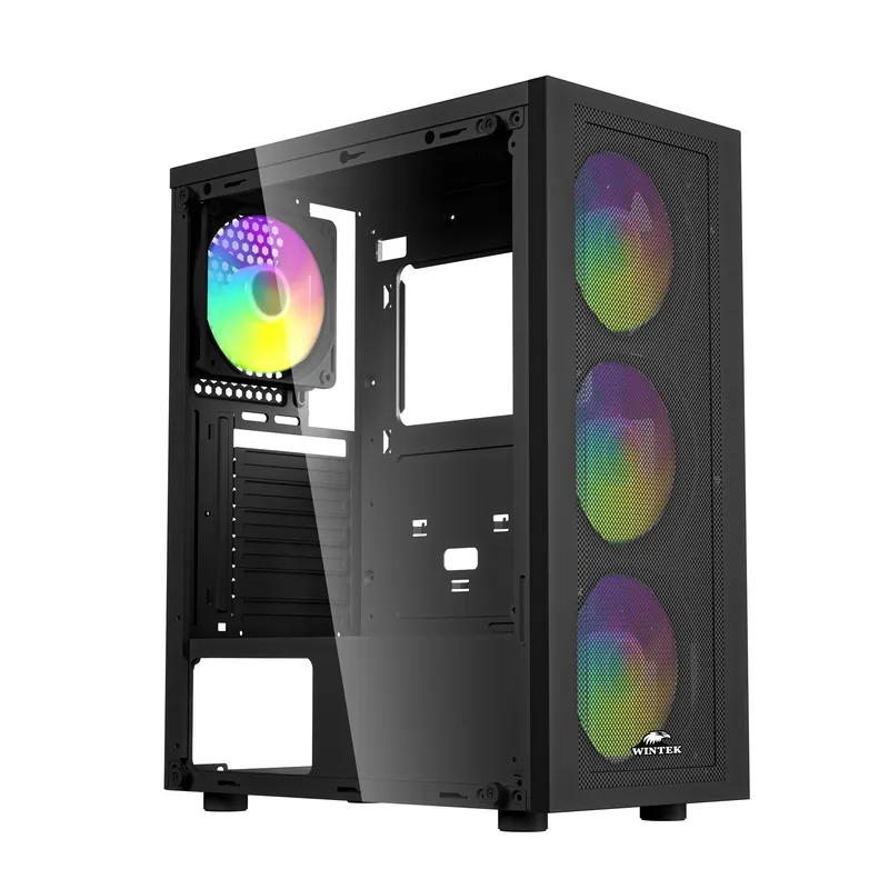Корпус Wintek Magic L204-B-M TG, Midi Tower, ATX, Black, 2x3.5"/1x2.5", USB, USB3.0