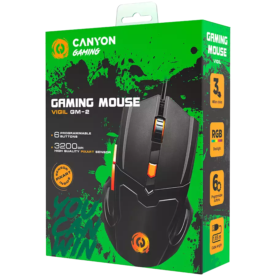 CANYON mouse Vigil GM-2 RGB 6buttons Wired Black