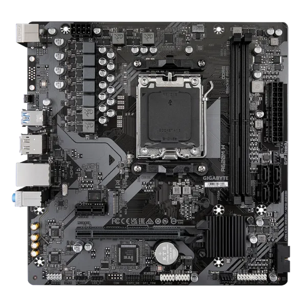 Матплата Gigabyte A620M H, AM5, mATX, 2DDR-5, 1xPCI-Ex16, 4SATA, 1xM.2, HDMI, DP, 12USB