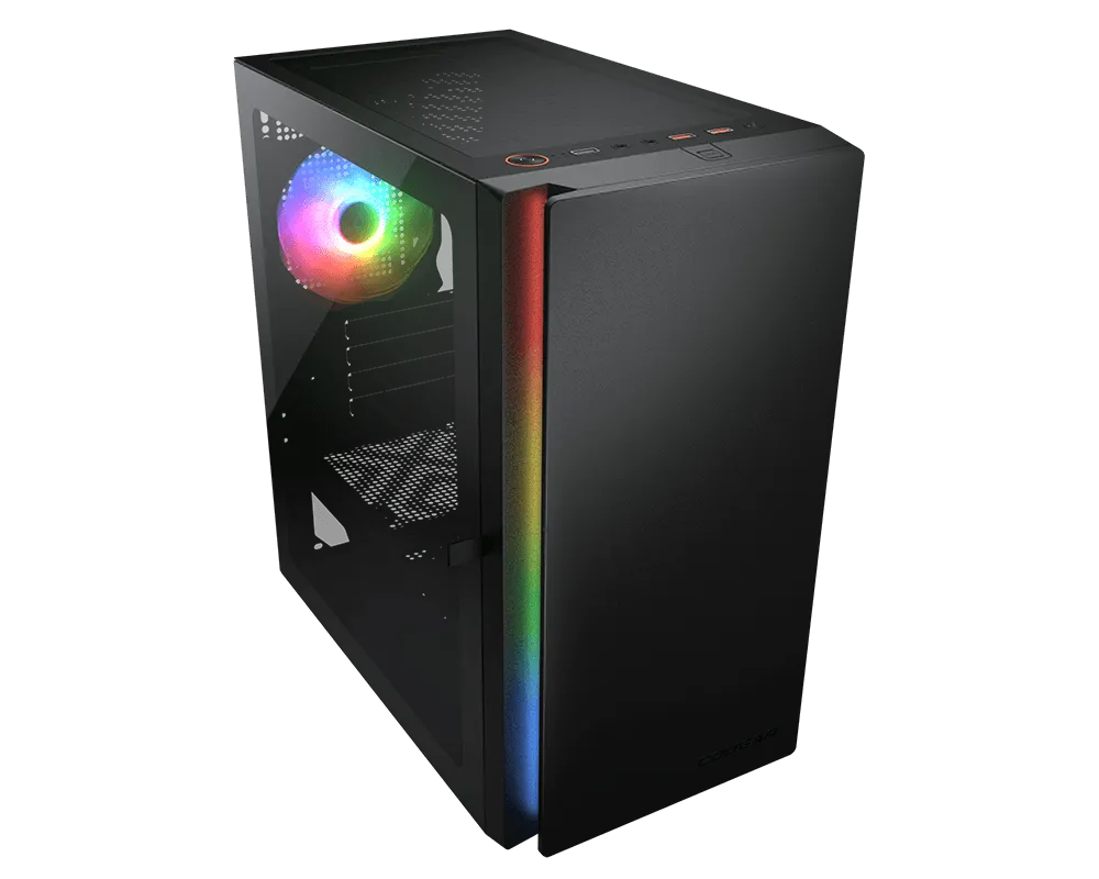 Корпус Cougar Purity RGB, Mini Tower, m-ATX, Black, 2x3.5"/2x2.5", USB2.0, 2xUSB3.0