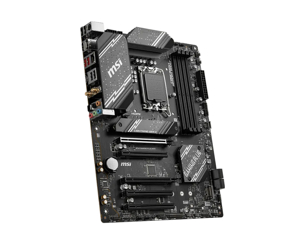 Матплата MSI B760 Gaming Plus WiFi, iB760, S1700, ATX, 4DDR-5, 5xPCI-Ex16, 4SATA,2xM.2,HDMI,DP,14USB