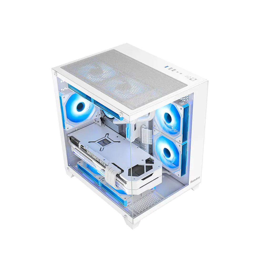 Корпус HuntKey S900, Mini Tower, m-ATX, m-ITX, White, 2x3.5"/1x2.5", 2xUSB2.0, USB3.0