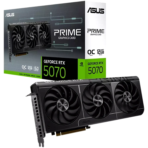 Видеокарта ASUS GeForce RTX5070 PRIME OC Edition 12Gb GDDR7 192-bit 1xHDMI 3xDP PRIME-RTX5070-O12G