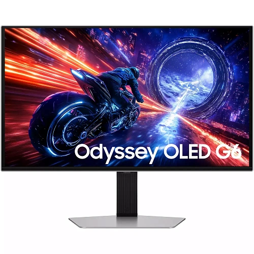 Игровой монитор Odyssey OLED G6 QHD 27" SAMSUNG LS27FG602SIXCI OLED 2K QHD (2560x1440) 500Hz 0.03мс 300кд/м2  1млн.:1xDP, 2xHDMI 2xUSB3.2 1xUSB-B Черный