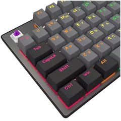 LORGAR Azar 514, Wired mechanical gaming keyboard, RGB backlight, 1680000 colour variations, 18 modes, keys number: 104, 50M clicks, linear dream switches, spring cable up to 3.4m, ABS plastic+metal, magnetic cover, 450*136*39mm, 1.17kg, black, EN+RU layo