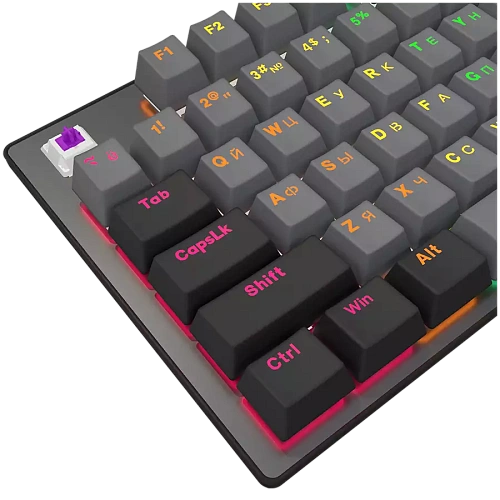 LORGAR Azar 514, Wired mechanical gaming keyboard, RGB backlight, 1680000 colour variations, 18 modes, keys number: 104, 50M clicks, linear dream switches, spring cable up to 3.4m, ABS plastic+metal, magnetic cover, 450*136*39mm, 1.17kg, black, EN+RU layo