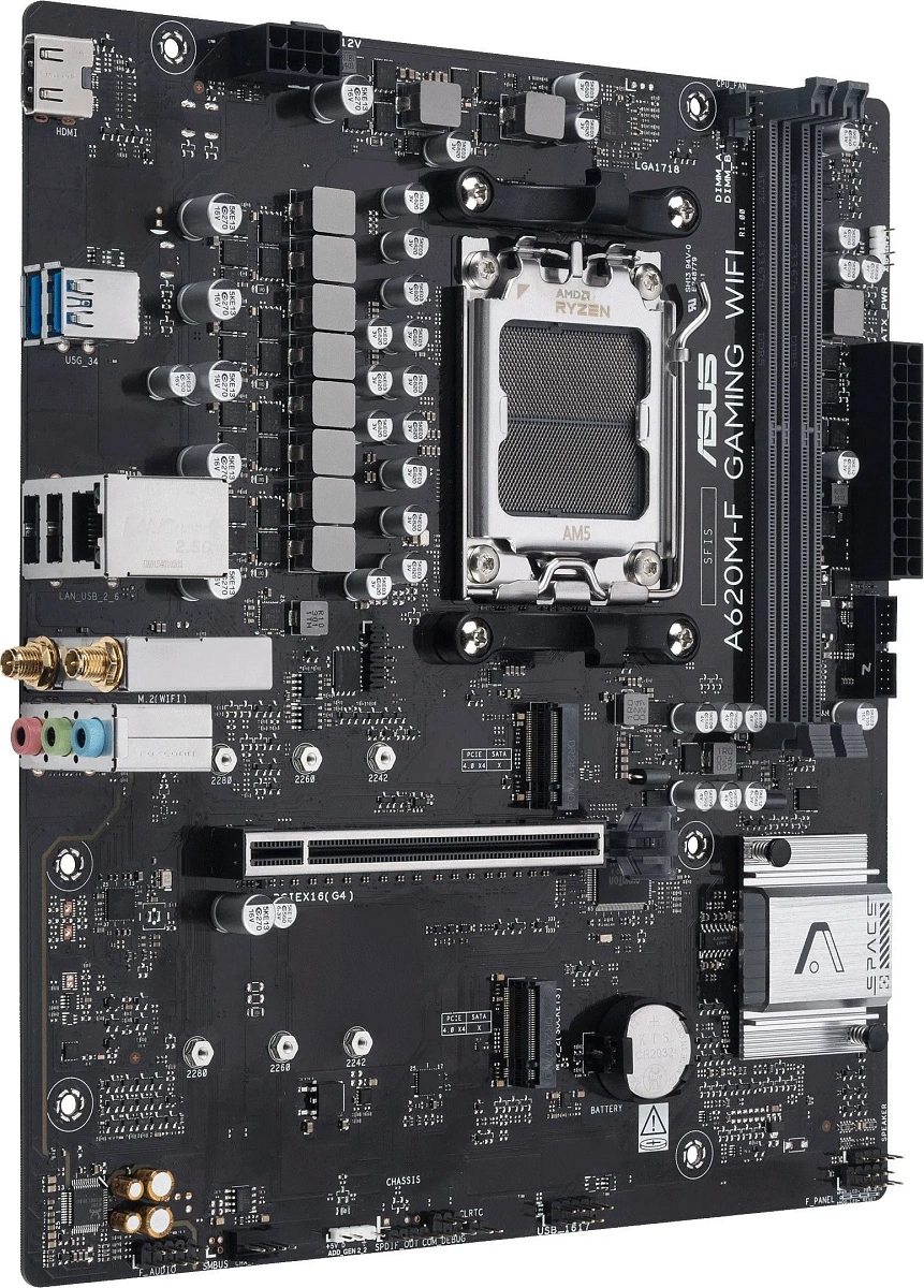 Материнская плата ASUS A620M-F GAMING WIFI AM5 2xDDR5 Non-SATA 2xM.2 HDMI mATX