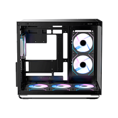 Корпус Ocypus Iota C70 BK ARGB ATX/mATX/mITX 2xUSB, Type-C, Предустановлены 6 вентиляторов с ARGB подсветкой, Черный, Iota-C70-BKD600XX-GL