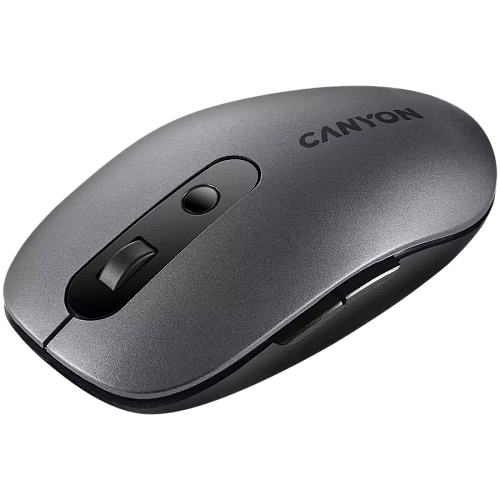CANYON MW-9, 2 in 1 Wireless optical mouse with 6 buttons, DPI 800/1000/1200/1500, 2 mode(BT/ 2.4GHz), Battery AA*1pcs, Grey, 65.4*112.25*32.3mm, 0.092kg