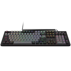 LORGAR Azar 514, Wired mechanical gaming keyboard, RGB backlight, 1680000 colour variations, 18 modes, keys number: 104, 50M clicks, linear dream switches, spring cable up to 3.4m, ABS plastic+metal, magnetic cover, 450*136*39mm, 1.17kg, black, EN+RU layo
